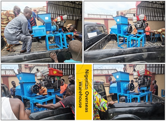 Nigerian customer directly buy small scale palm oil press machine from local overseas warehouses