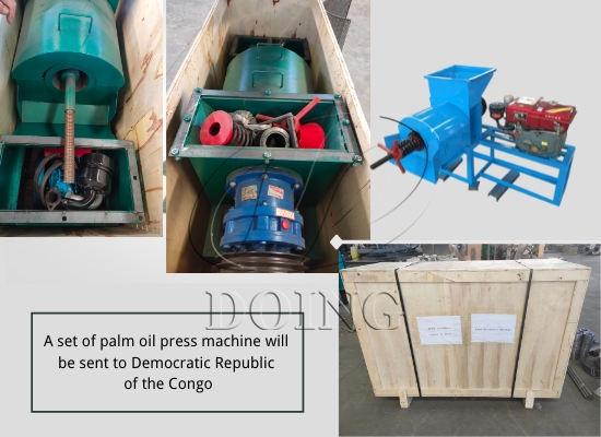 A set of palm oil press machine will be sent to Democratic Republic of the Congo